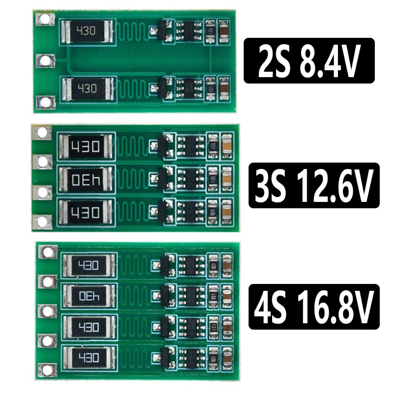 Equilibrador de batería de litio de corriente equilibrada (BMS) para baterías de polímero y iones de litio - 2S/3S/4S, 8,4 V/12,6 V/16,8 V, compatible 18650 - imagen 2