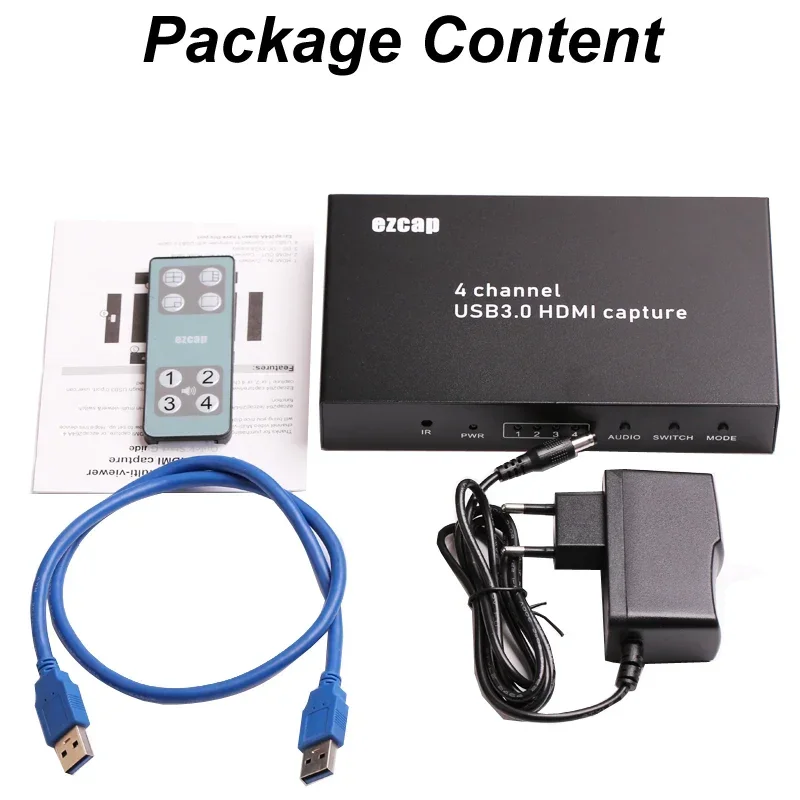 Ezcap264 Tarjeta de captura de vídeo HDMI de 4 canales 4x1 multivisor 1080p USB 3,0 Tarjeta de captura Caja de grabación de juegos Dispositivo de transmisión en vivo - imagen 2