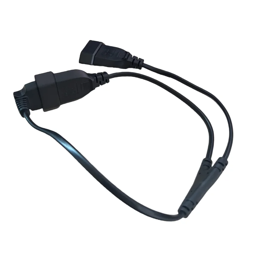 1 unidad CEE7/16 EU 2 clavijas macho a hembra salida dual, cable de extensión de salida de 2 vías Cable divisor de corriente europeo M/F. - imagen 5