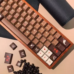 Juego de Teclas PBT Nogal Perfil Cereza ANSI para Switches Cherry MX