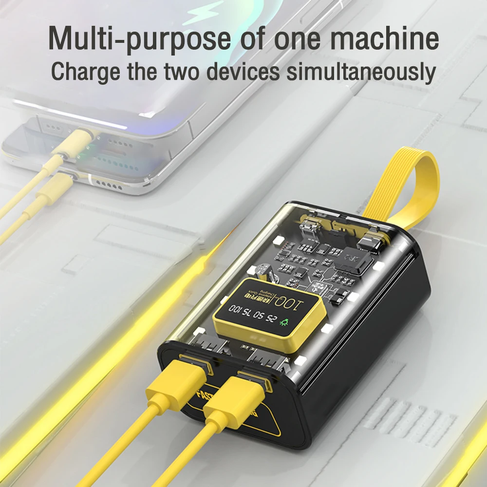 Caja de energía móvil DIY, caja de batería, pantalla de nivel de batería, puerto de entrada Micro tipo C, salida USB Dual con linterna, 10W - imagen 3