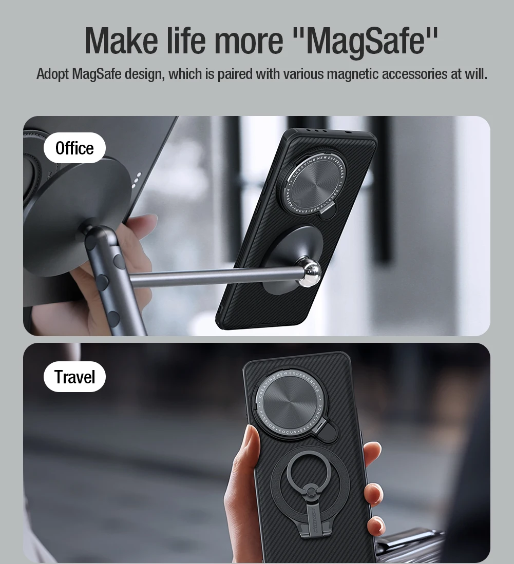 NILLKIN para OnePlus 13 Magsafe funda CamShield Prop con soporte de lente de protección plegable contraportada para One Plus 13 fundas magnéticas - imagen 5