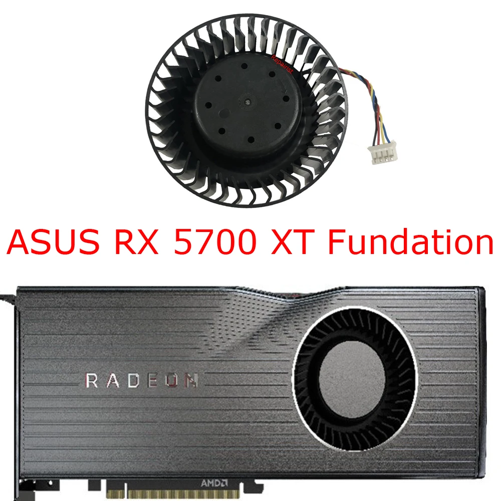 Ventilador de tarjeta de vídeo, FD7525H12D, 4 pines, para Powercolor MAXSUN RX VEGA 56 versión pública, para ASUS RX 5700 XT, enfriador de tarjeta de vídeo GPU VGA - imagen 3