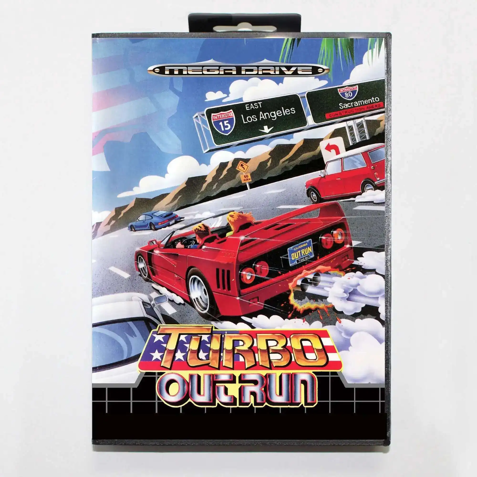 Tarjeta de juego Turbo Outrun MD con caja EUR para sistema Sega Megadrive Genesis de 16 bits