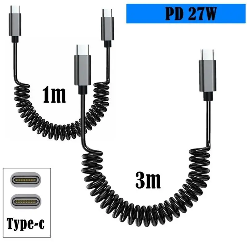R53C versátil USB C a USB C Cable flexible USB C a USB C Cable carga apropiado para cargar rápido varios dispositivos USB C - imagen 4