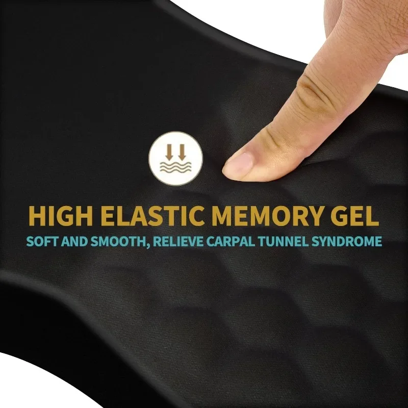 Alfombrilla de ratón negra con reposamuñecas y cojín de espuma viscoelástica 3D para uso en oficina, soporte ergonómico para muñeca elevado y antideslizante para jugadores de PC - imagen 5