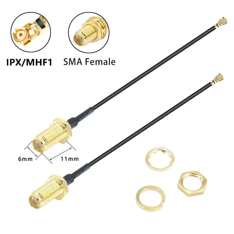 Cable adaptador coaxial RF UFL U.FL MHF1 a SMA hembra para módulo Quectel EP06-A EP06-E EC25-A EC25-E EC25-AU MINI PCIE LTE Cat6 - imagen 2