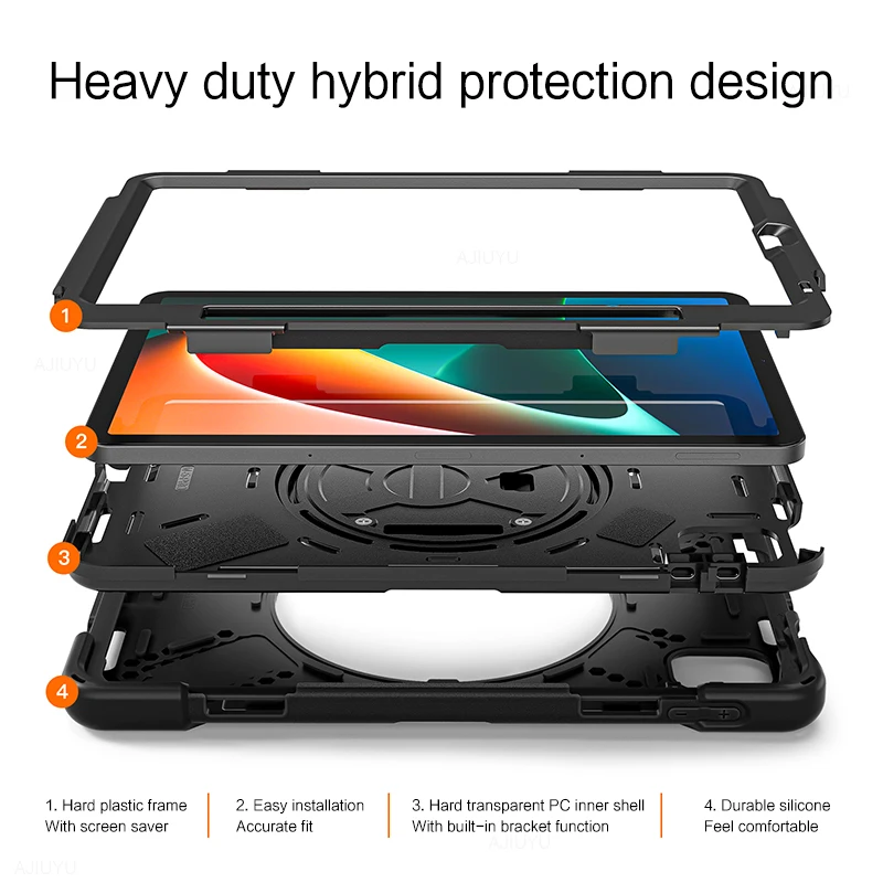 HUWEI para Xiaomi Pad 5/5 Pro Funda de silicona a prueba de golpes para niños soporte para lápices Funda para tableta para Mi Pad5 MiPad 5 Pro 11 ''Funda - imagen 3