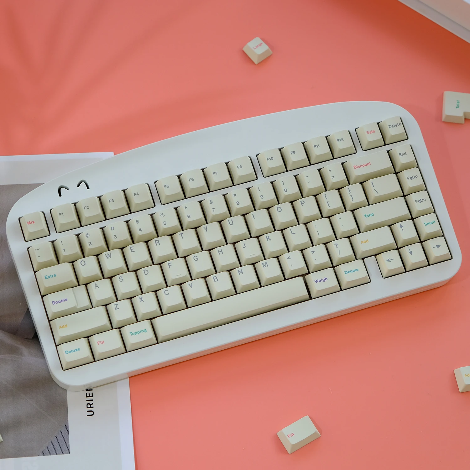 Juego de teclas GMK Fro.yo de 159 teclas, teclas de sublimación de tinte PBT para teclado mecánico Cherry MX Switch 2.25U 2.75U, espacio divisor