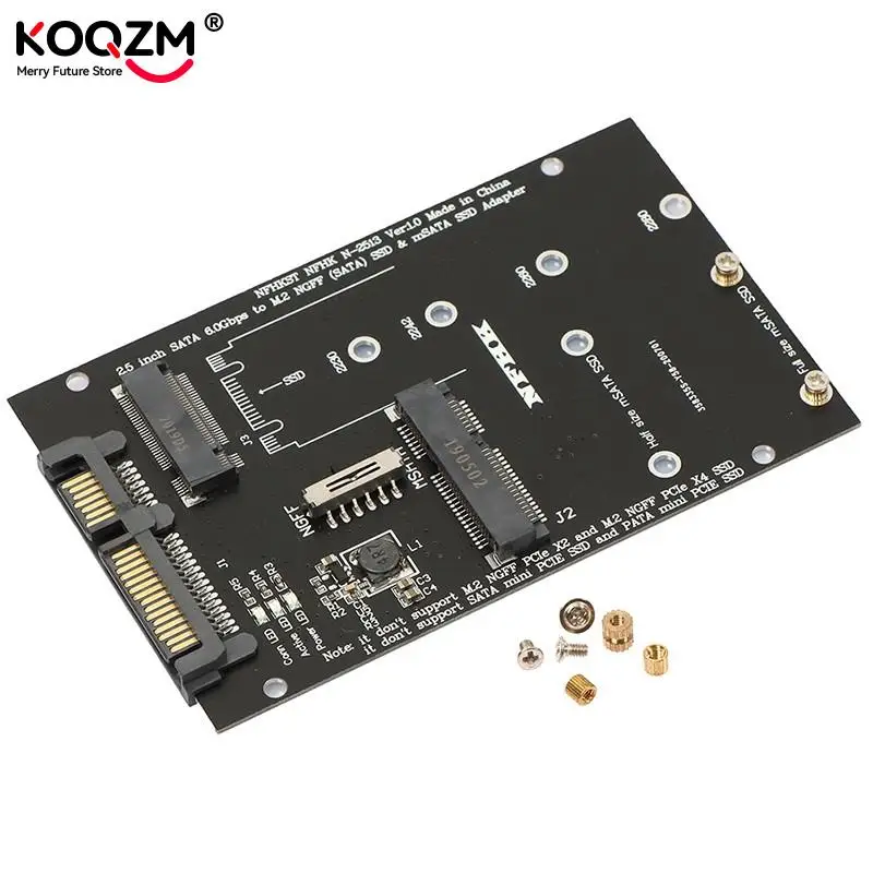Adaptador M.2 NGFF MSATA SSD a SATA 2,5 de 3,0 ", tarjeta convertidora 2 en 1 para PC y portátil