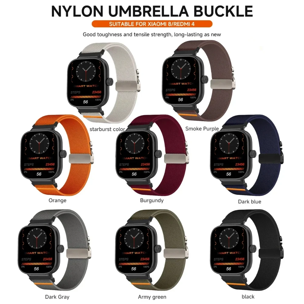Correa de bucle de paracaídas para Redmi Watch 5/4, correa de repuesto de nailon para Xiaomi Mi Band 9 Pro/Mi Band 8 Pro, accesorios de pulsera - imagen 2
