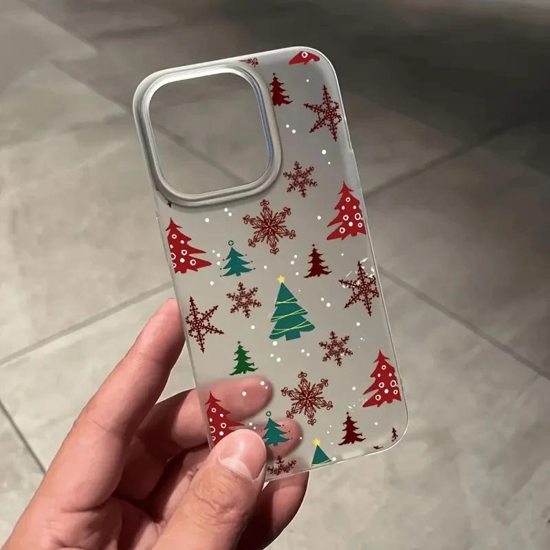 Funda de teléfono con patrón de dibujos animados de Feliz Navidad para iPhone 17 16 15 14 13 12 11 Pro Max Air X XS XR SE 7 8 Plus 16E cubierta transparente - imagen 5