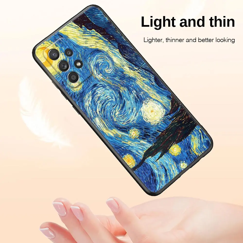 Funda con pintura de Van Gogh para Samsung A23 5G, fundas A13 A24 A23 A12 A14 A21s A22 A03 A04 S, funda para cafetería, terraza, noche estrellada, girasol - imagen 4