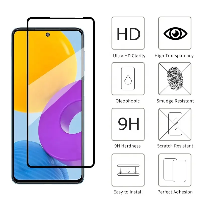 Vidrio templado 9D para Samsung Galaxy A04 S A34 A54 A13 A03 A23 A33 A43 A53 Protector de pantalla para A02 A12 A22 A32 A42 A52 A72 película - imagen 2