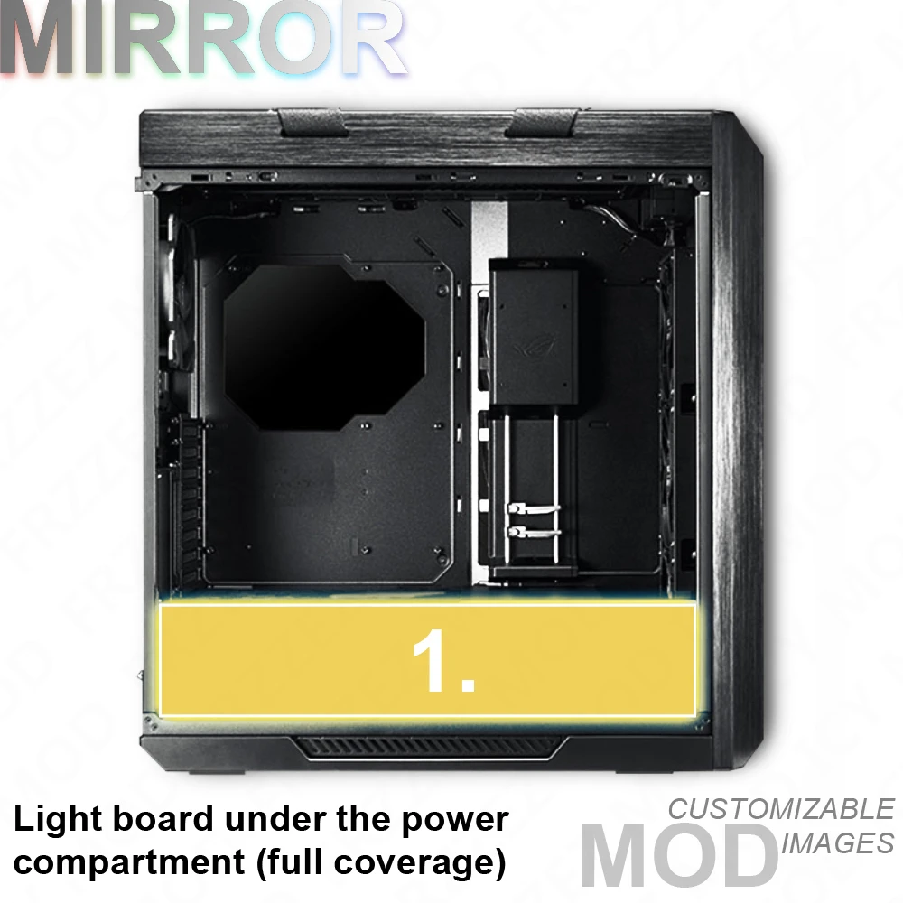 Panel de espejo GX601 ROG Strix Helios, iluminación de chasis, cubierta de PC DIY, ARGB ASUS Strix Republic of Gamers MOD Rainbow Reflection - imagen 3