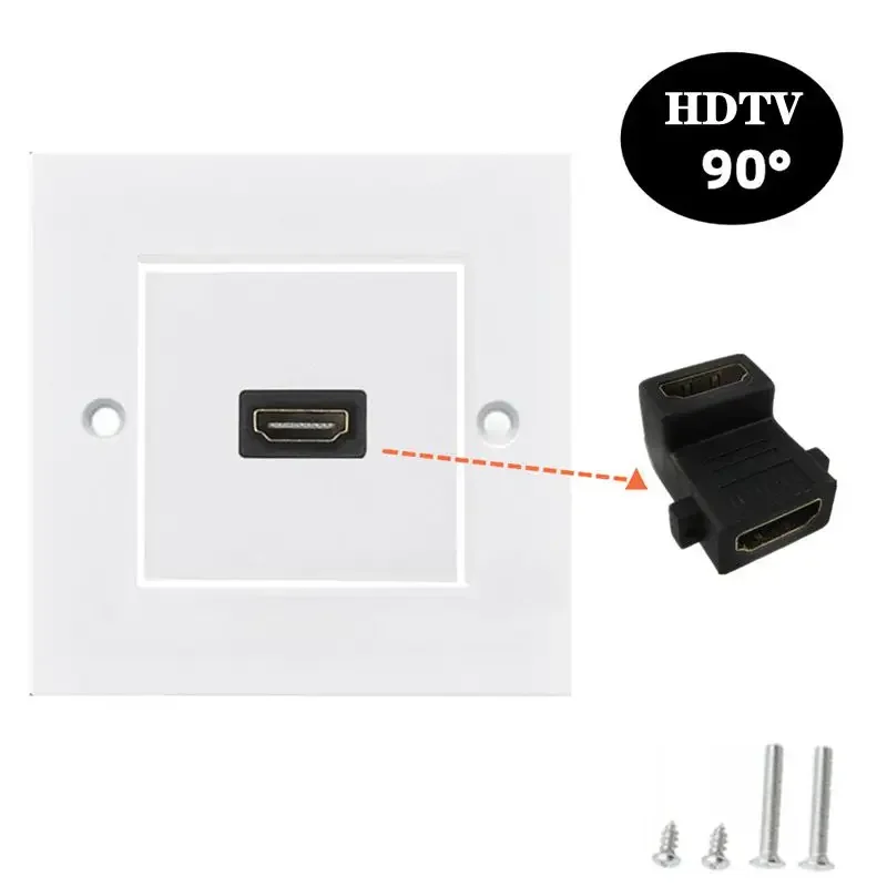 Panel de enchufe de alta definición Compatible con HDMI de 86mm enchufe de pared de TV Digital de 180/90 grados versión 2,0 molde de enchufe de alta definición - imagen 2