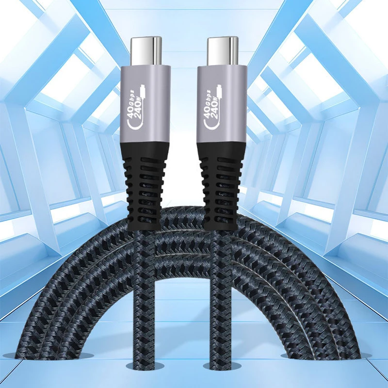 Cable de datos USB 0,5 de 4,0 M/1M/2M, transmisión de datos de 40Gbps ultrarrápida, pantalla de carga rápida de 240W, 8K, 6K o vídeo Dual 4K - imagen 2