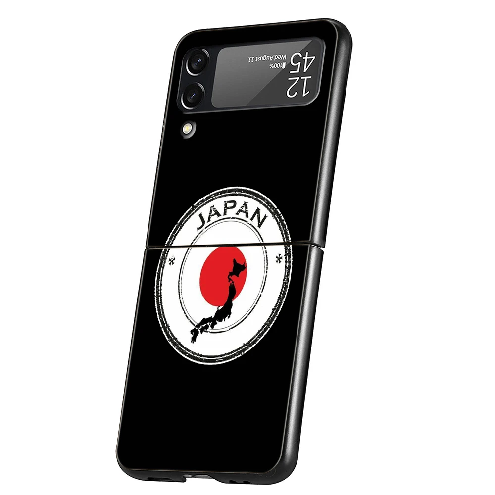 Funda de teléfono con bandera japonesa para Samsung Galaxy Z Flip 3 4 5 6 7 PC plegable negro duro para Samsung Z Flip3 Flip4 Flip5 - imagen 4