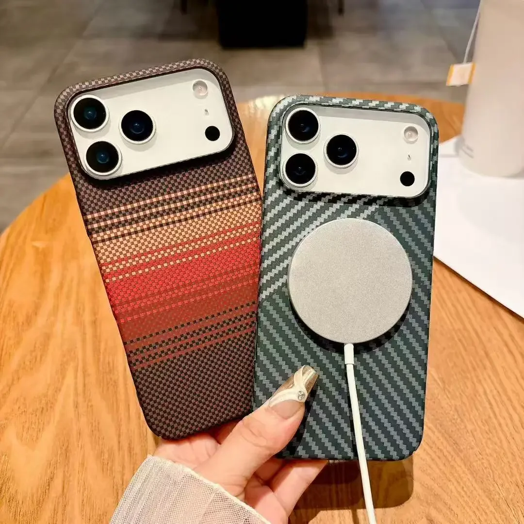 Funda magnética con diseño de fibra de carbono para Magsafe IPhone 17 Air 16 15 14 13 12 Pro Max Plus 17Pro 17Air 16Pro Mag, funda segura para teléfono - imagen 4