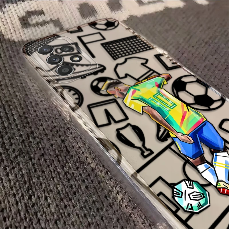 Funda deportiva de dibujos animados de fútbol para Samsung Galaxy A12 A71 A50 A52s A51 A16 A52 A32 A21s A72 A31 funda suave para teléfono - imagen 2