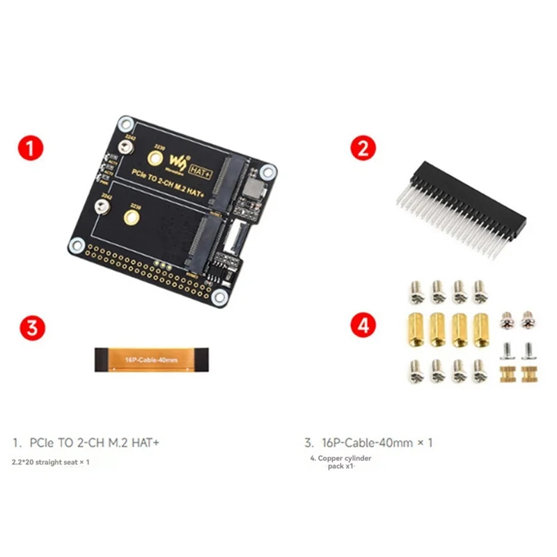 Waveshare para Raspberry Pi 5 Pcie de doble canal a placa de expansión M.2 Nvme SSD HAT + placa de arranque de lectura/escritura de alta velocidad estándar - imagen 4