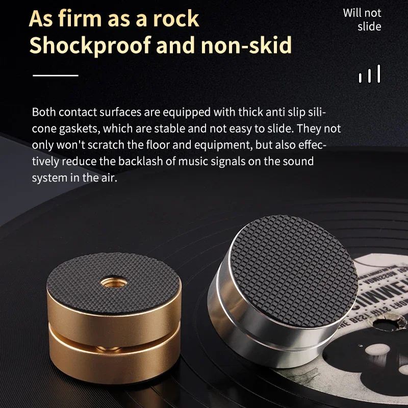 4 Uds soporte de altavoz pies almohadilla de pie pines absorbentes de golpes de alta calidad almohadillas de pie de Metal de aleación de aluminio para caja de sonido - imagen 3