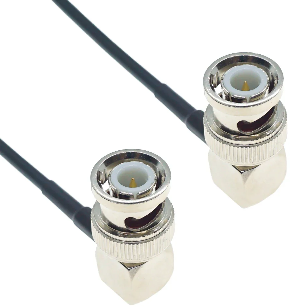 Cable RG174 BNC a BNC macho hembra conector de tuerca conector extensión de ángulo recto RF Coaxial puente Pigtail 1M 5m 10M 15M - imagen 5