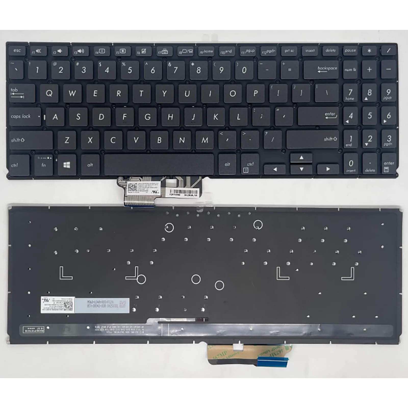 Diseño estadounidense para teclado ASUS ZenBook Flip 15 UX562 UX562F UX562D UX562FDX UX562FA/FAC/FD Q507I Q507IQ Q508UG UM562IA UM562UG