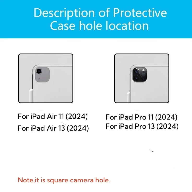 Funda de piel sintética con bolsillo para Apple iPad Air 11, 13, 2024, M2, Pro 11, 13 pulgadas, 2024, M4 - imagen 3