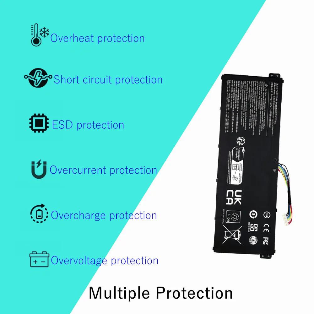 Batería del ordenador portátil para Acer Chromebook 11 CB3-111 15 C910 para Aspire E3-111 E3-112 ES1-512 E5-771G ES1-311 V3-371 ES1-511 AC14B8K - imagen 4