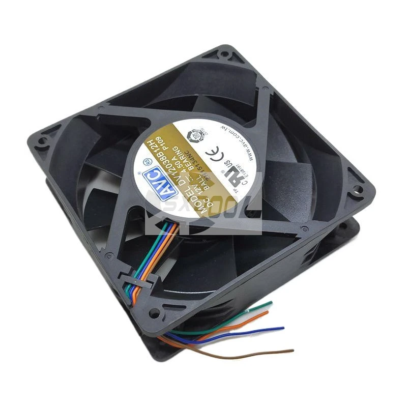 DV12038B12H Ventilador de refrigeración de ultra alta velocidad de 120 mm, 12 V, 4 cables, 120 x 120 x 38 mm, para soluciones de refrigeración de minero y chasis - imagen 2