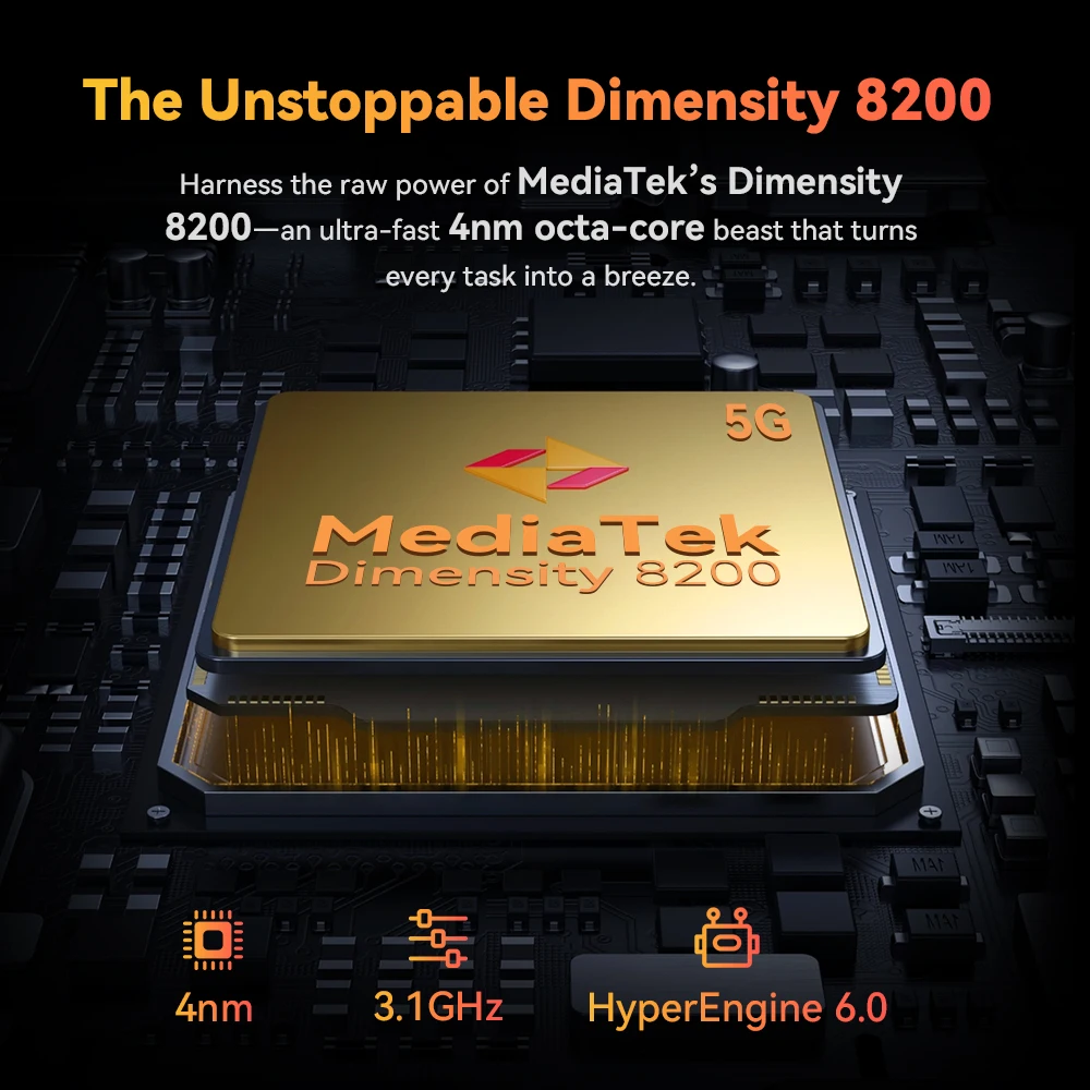 [Estreno mundial] CUBOT KINGKONG X PRO, robusto telefono Smartphone 5G, Dimensity 8200, 4nm, 3,1GHz, Pantalla de 6,72" a 144Hz, Batería de 10200mAh, 24GB RAM (12+12GB ampliados), 256GB ROM, Cámara de 100MP,5G movil NFC - imagen 2