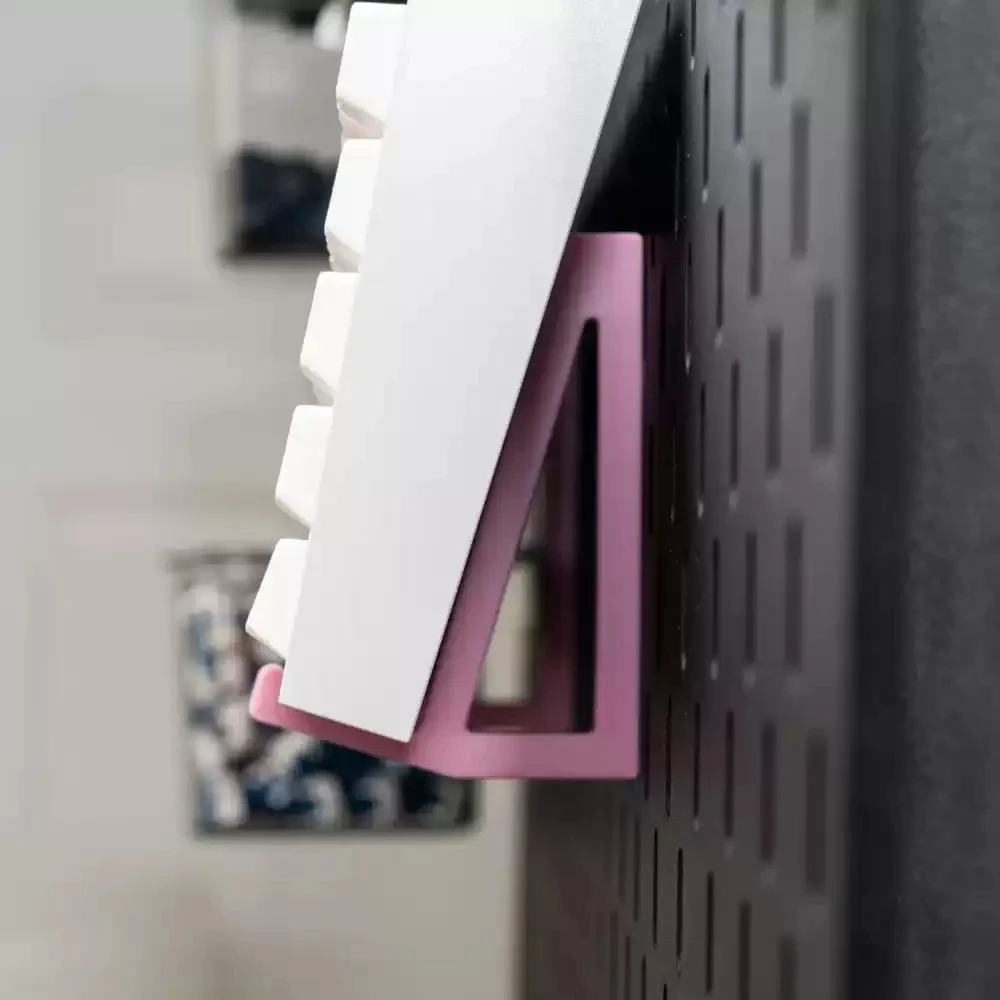 Keebox-percha de pared para teclado mecánico, gancho de impresión 3D para teclado IKEA Skadis, gancho para tablero perforado, pared de exhibición - imagen 5