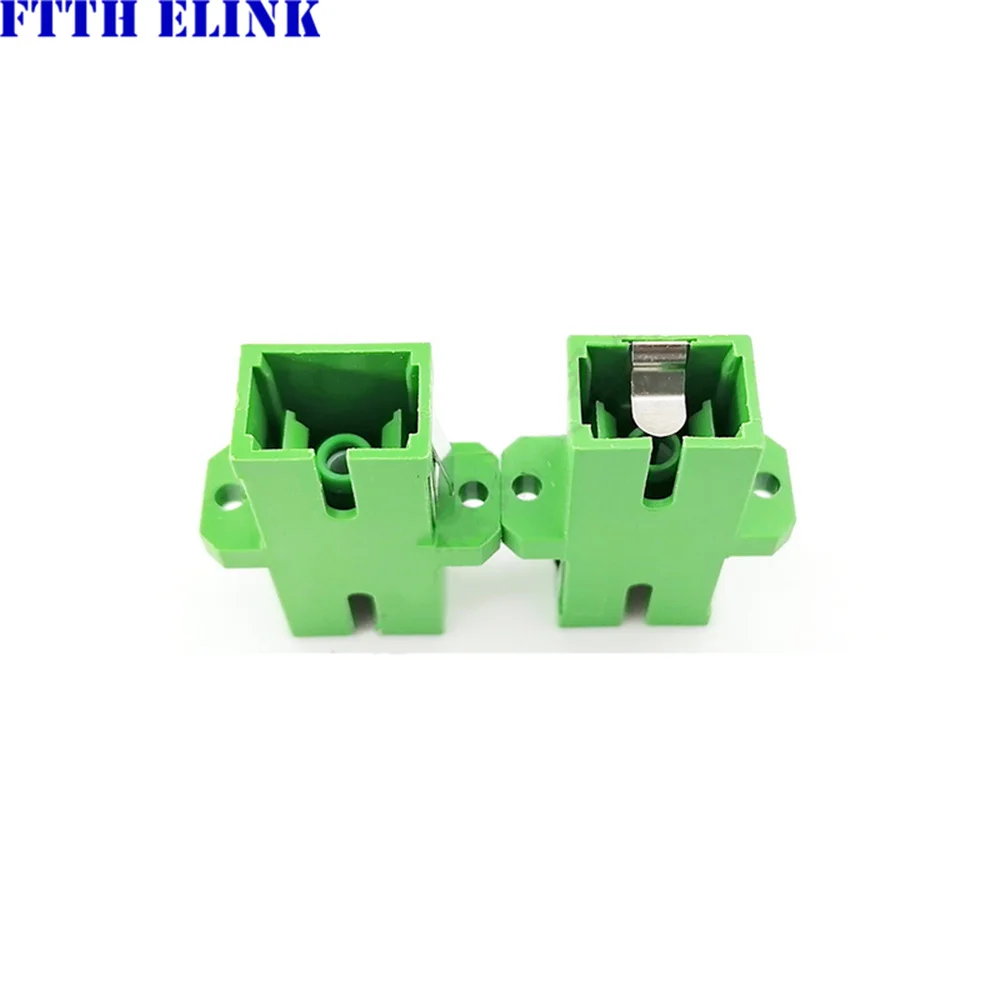 Adaptador de fibra SC con deflector incorporado, acoplador de brida SC/APC, fibra óptica monomodo sin bridas SX azul verde, 1000 Uds. - imagen 3