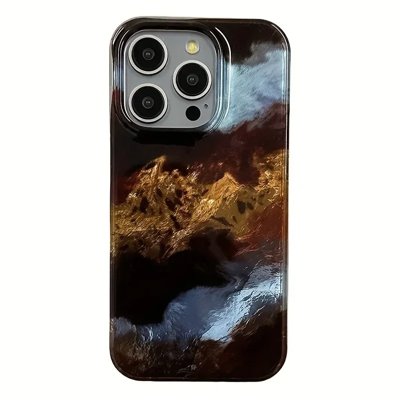 Funda de empalme de lujo azul negro marrón para iPhone 16 Pro Max fundas iPhone 15 14 13 12 11 XS Max XR X 7 8 Plus cubierta transparente - imagen 5