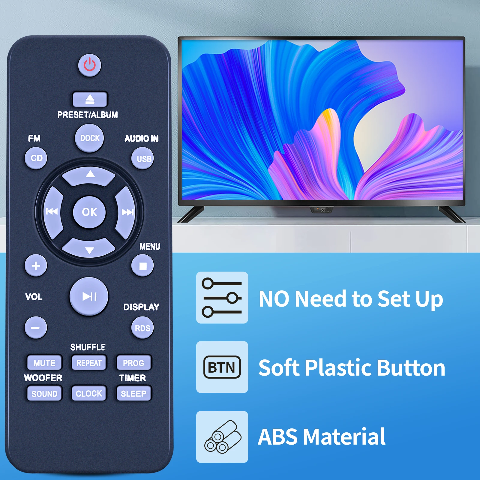 Nuevo Control remoto para sistema de Audio Micro música Philips DCM2260 DCM2260W/12 DCM1170 DCM1170/93 DCM3155/13 DCM3155/93 DCM2068/93 - imagen 3