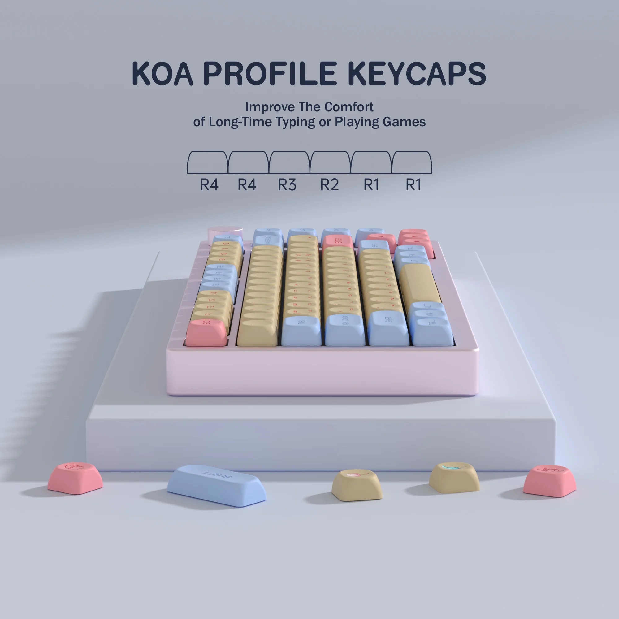 KBDiy Marshmallow coreano Keycap MAC ISO KOA perfil Retro PBT Keycaps para ACE68 Rainy 75 DIY Teclado mecánico para jugar teclas aula F87 F108 F99 Pro raven68 mad 60he 68he ajazz ak820 pro 60 ACE60 ACE68 RAINY75 AK74 g - imagen 2