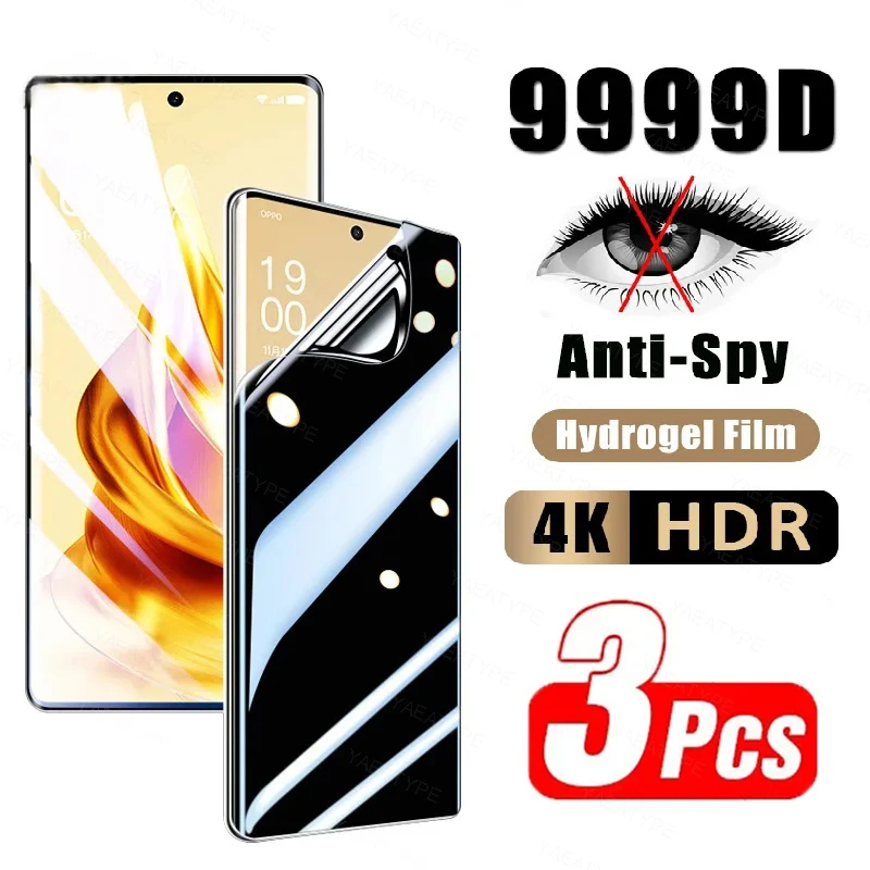 Protector de pantalla de película de hidrogel para privacidad, antiespía, para Motorola Moto Edge Fusion Neo 50 Ultra 60 Stylus 40 30 Pro 20 Lite, 3 uds.