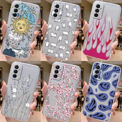 Funda protectora de silicona suave para Samsung Galaxy M23 5G F23, carcasa transparente con flores y mariposas bonitas