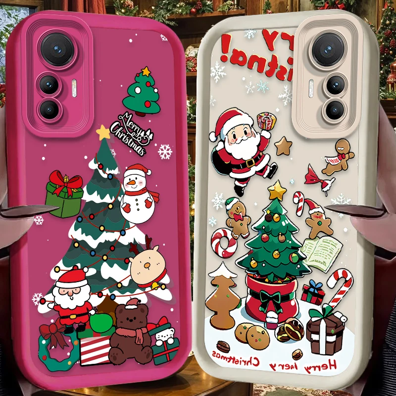 Funda navideña de dibujos animados para Xiaomi Poco X7 X6 X5 X3 NFC F7 F6 F5 F3 M7 M6 Pro 4G 5G Mi 12 11 Lite NE 5G 13T 12T 11T 14T Pro