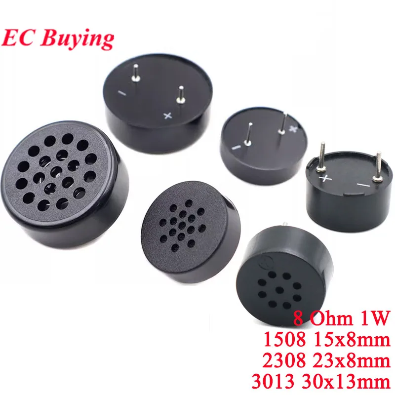 5 uds/1pc Mini altavoz de montaje PCB 1W 8R 3013 2307 2308 1508 3012 8 ohmios 1 vatio 30*13MM 23*7MM altavoz DIP con cubierta de alta calidad