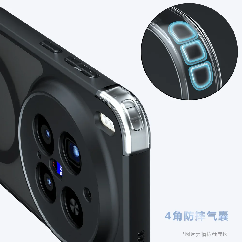Para Magsafe funda de PC mate acrílica magnética para VIVO X300 Pro X 300 cubierta de teléfono transparente a prueba de golpes parachoques para Vivo X300pro - imagen 3