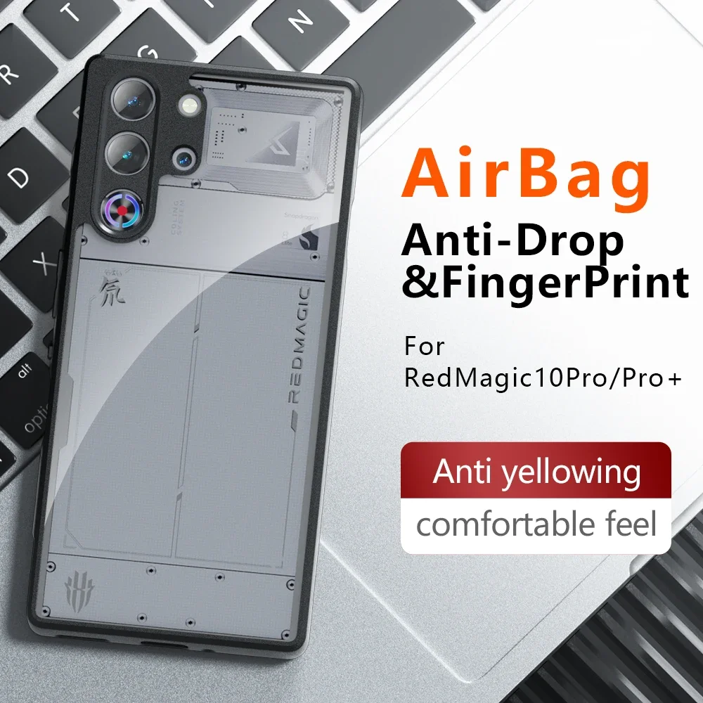 Para ZTE Nubia Red Magic 10 Pro, 10 Pro Plus funda a prueba de golpes sensación de piel esmerilada mate PC + TPU cubierta transparente antihuellas - imagen 3