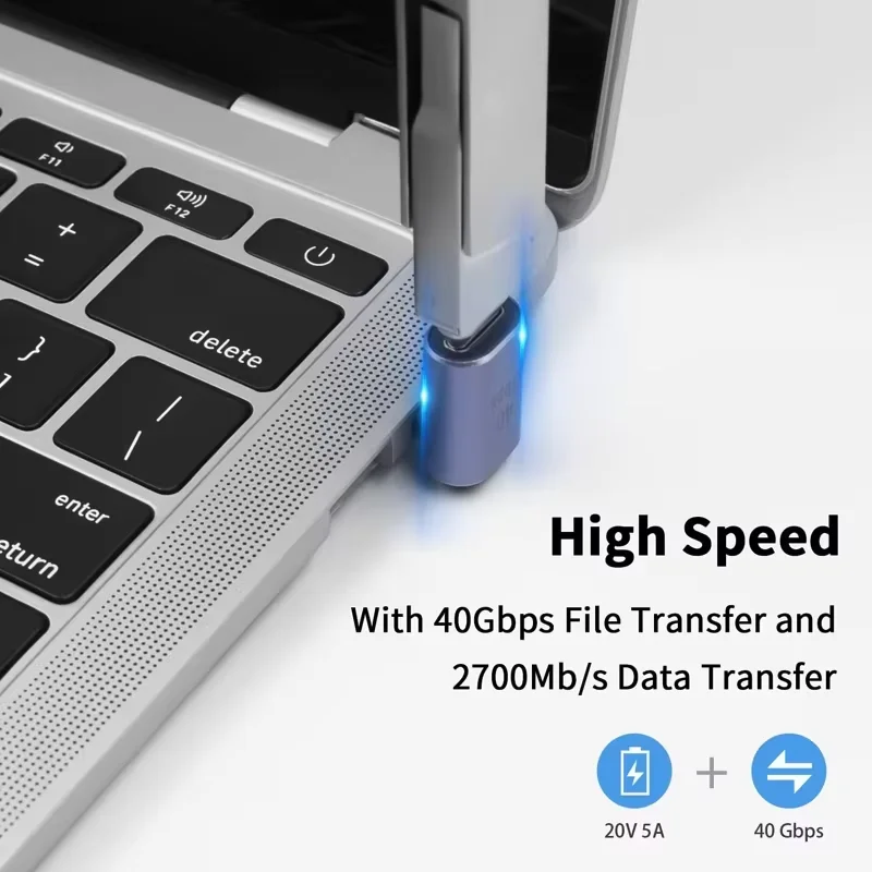 Convertidor USB C Thunderbolt tipo C adaptador USB 4,0 hembra a macho codo de ángulo recto USBC auricular extensor de carga de datos de Audio - imagen 3
