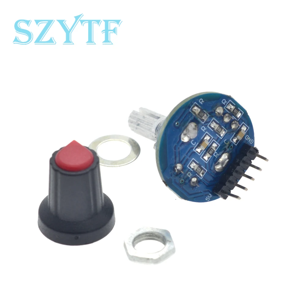Potenciómetro codificador rotatorio, módulo de interruptor de Control giratorio de Audio Digital redondo de 5V con tapa de perilla, 1-10 Uds. - imagen 5