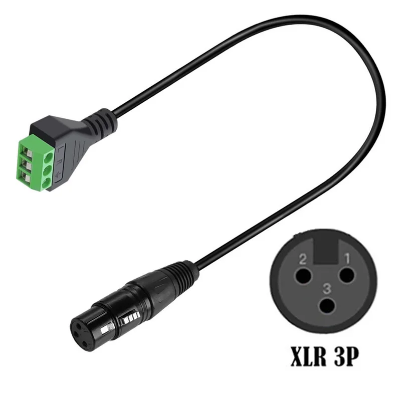 Cable de bloque de terminales de tornillo XLR, tornillo de perno hembra XLR macho/hembra a 3 pines con terminales de escudo, Cable convertidor enchufable - imagen 2