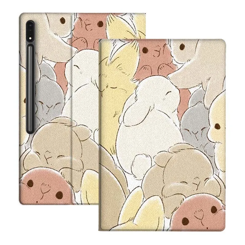 Lindo conejo y cordero de dibujos animados para Samsung Galaxy Tab S7 S8 S9 S10 11 12,4 13,1 FE Plus Lite pulgadas funda para tableta - imagen 5