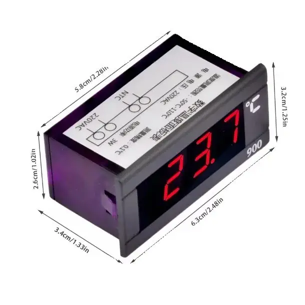 ZFX/TMP-900 pantalla LED de temperatura medidor de Control integrado refrigerador congelador medidor de temperatura de Panel Digital AC220V - imagen 2