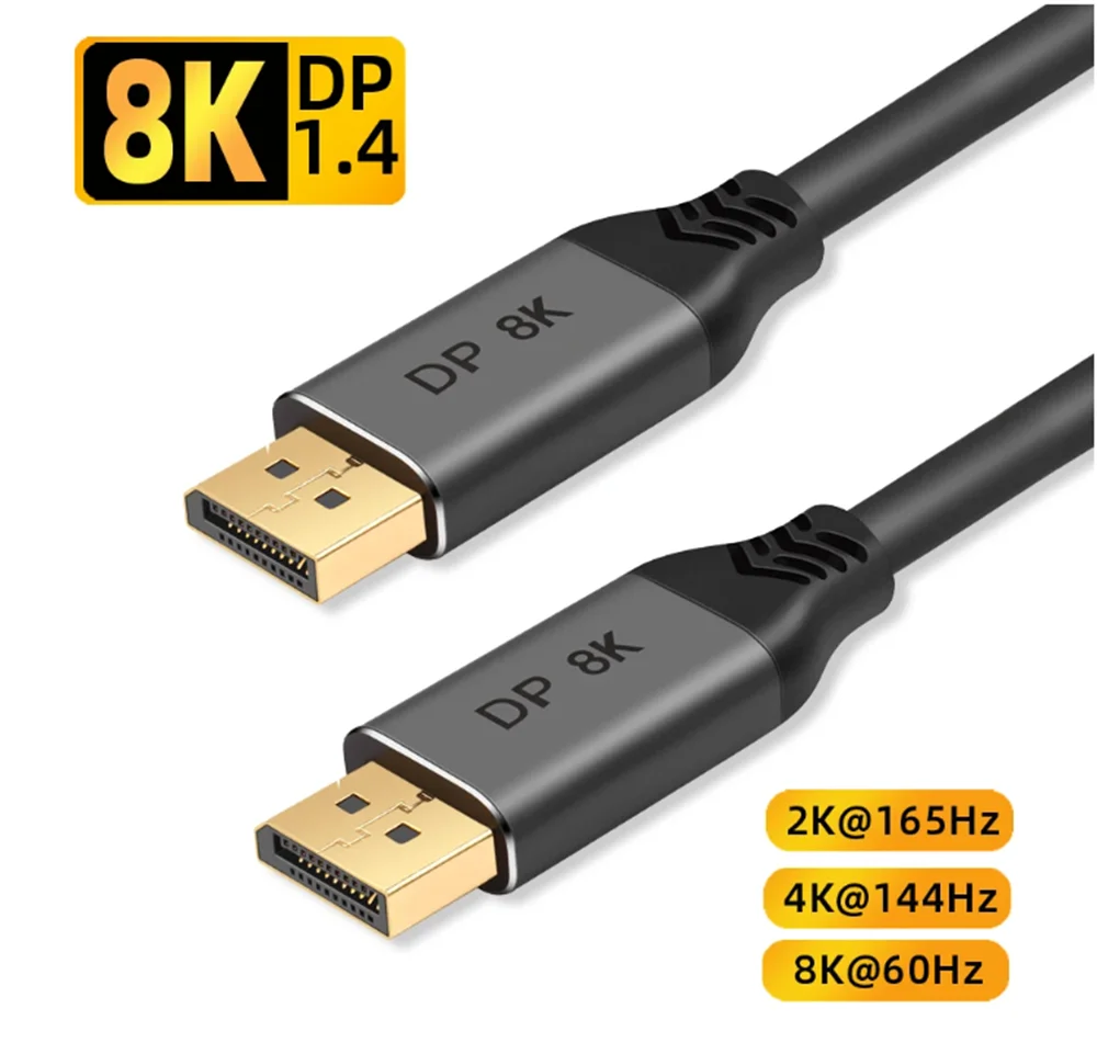 Cable Displayport 8K DP1.4 4K144Hz Cable de Audio y vídeo para Xiaomi TV Box PC Monitor de ordenador portátil Videojuego DP Cable puerto de visualización