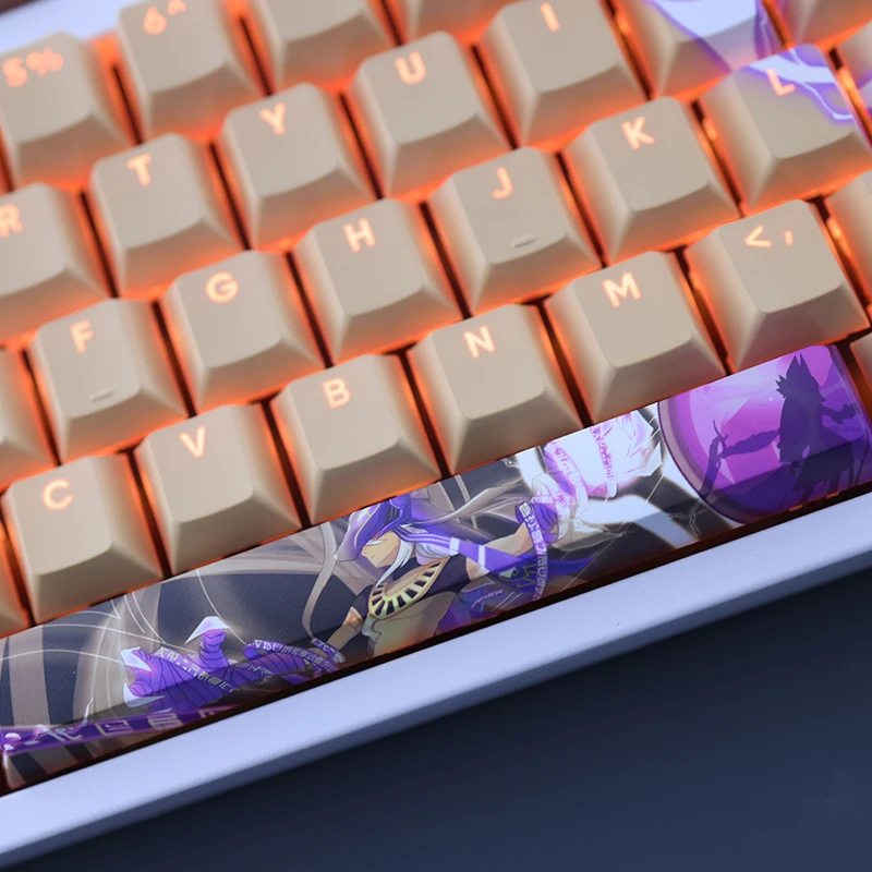 Juego de 108 teclas Genshin Impact Cyno, Keycap PBT Dye, teclas retroiluminadas de dibujos animados, Anime, para juegos, ANSI 61, 87, 104, 108 - imagen 4